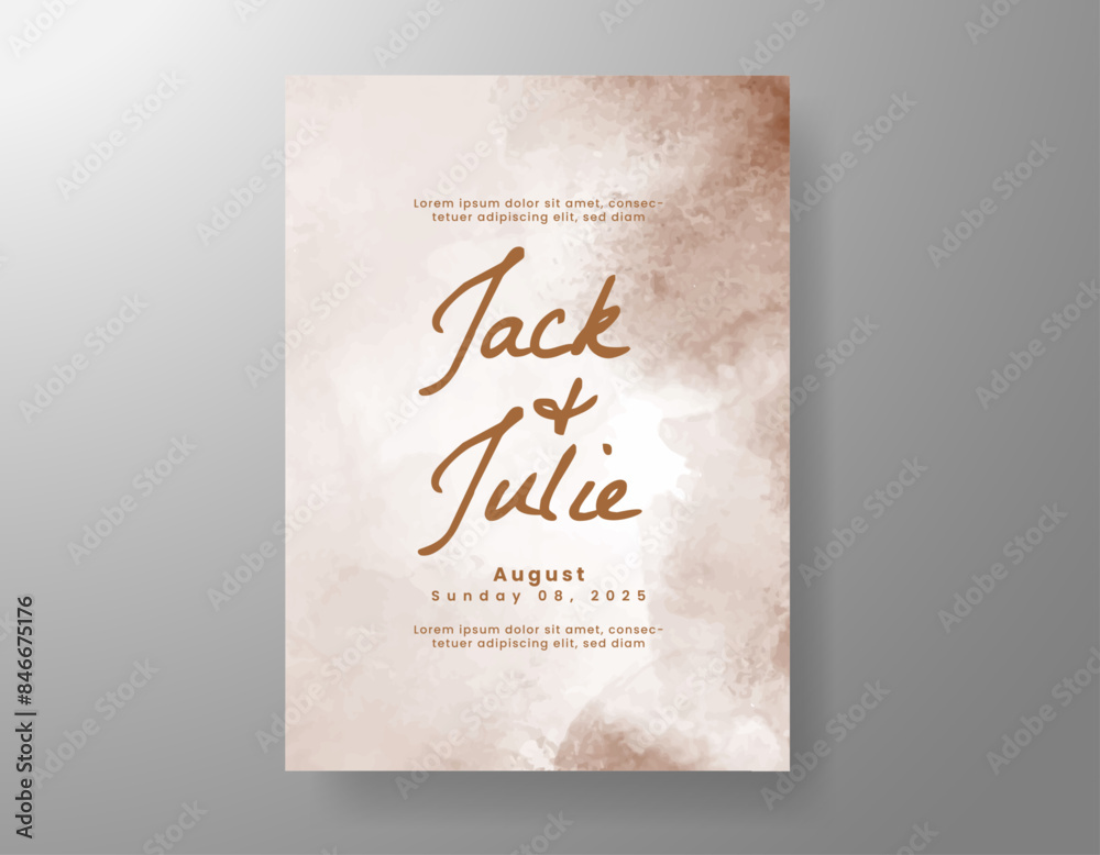 Wedding invitation with abstract watercolor background Wedding invitation with abstract watercolor background