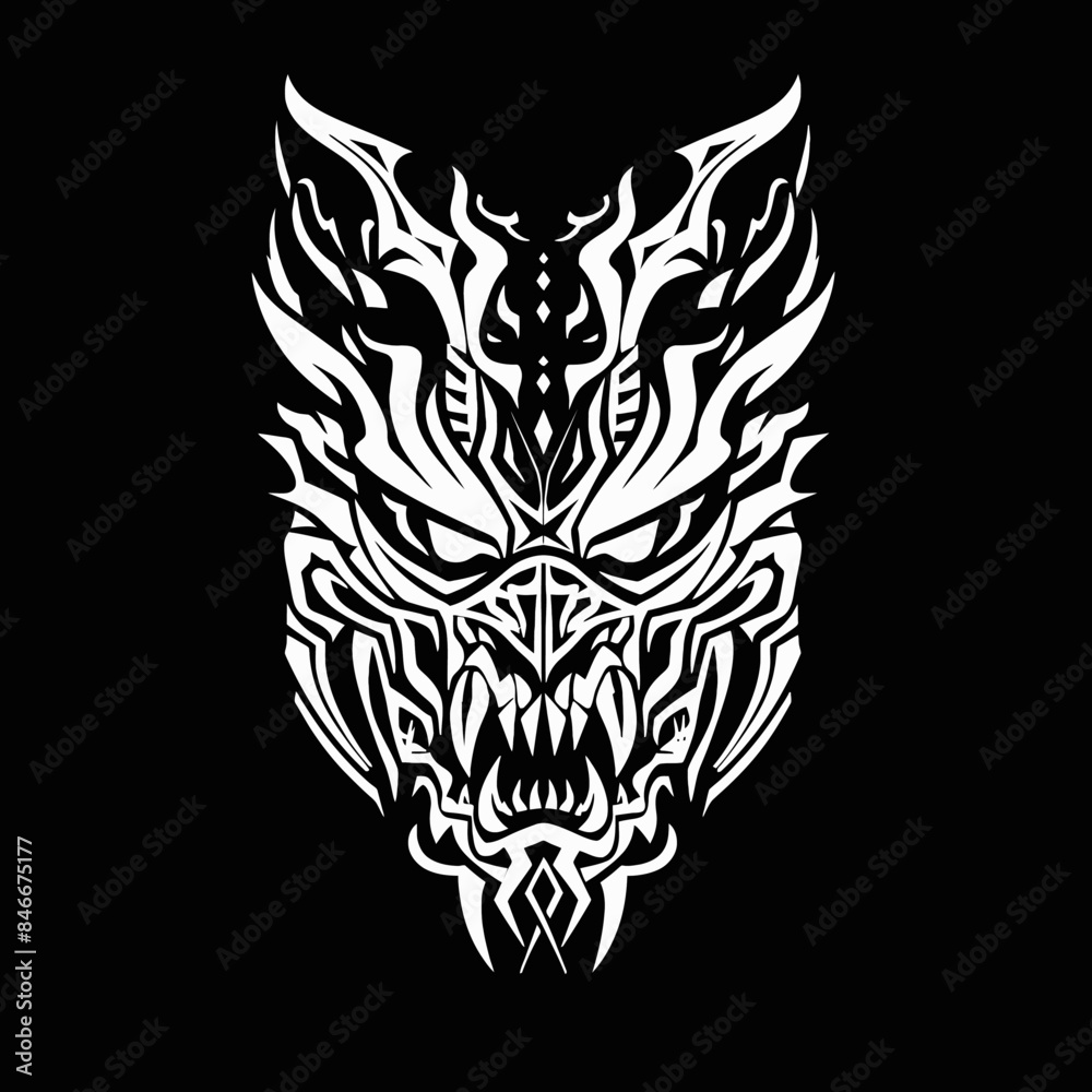 tribal vector demon isolated tribal vector demon isolated