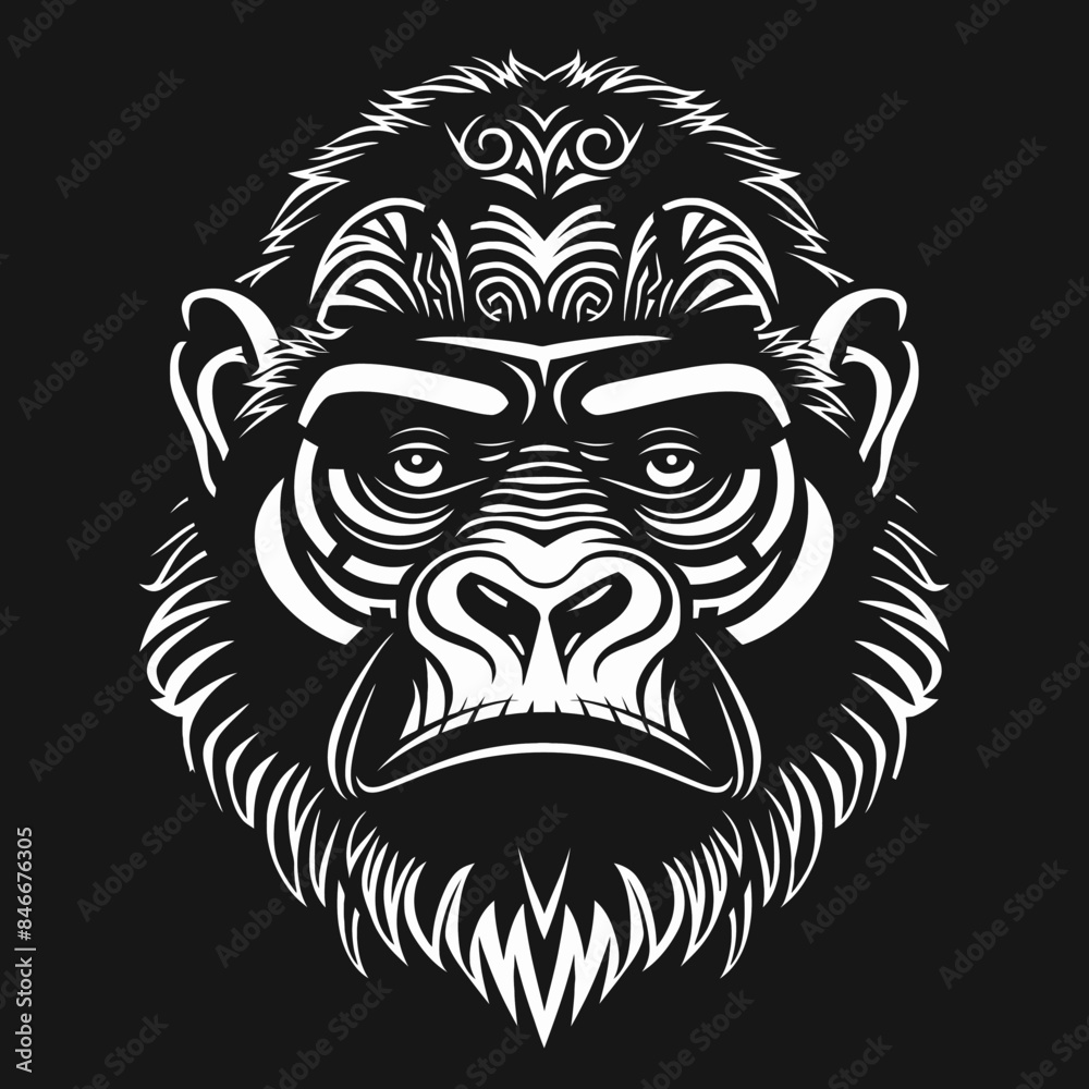tribal vector gorilla isolated