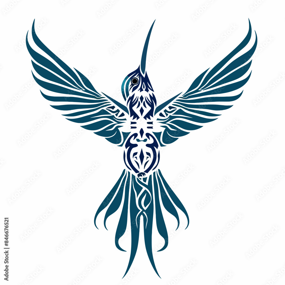 Fototapeta premium tribal vector hummingbird isolated 
