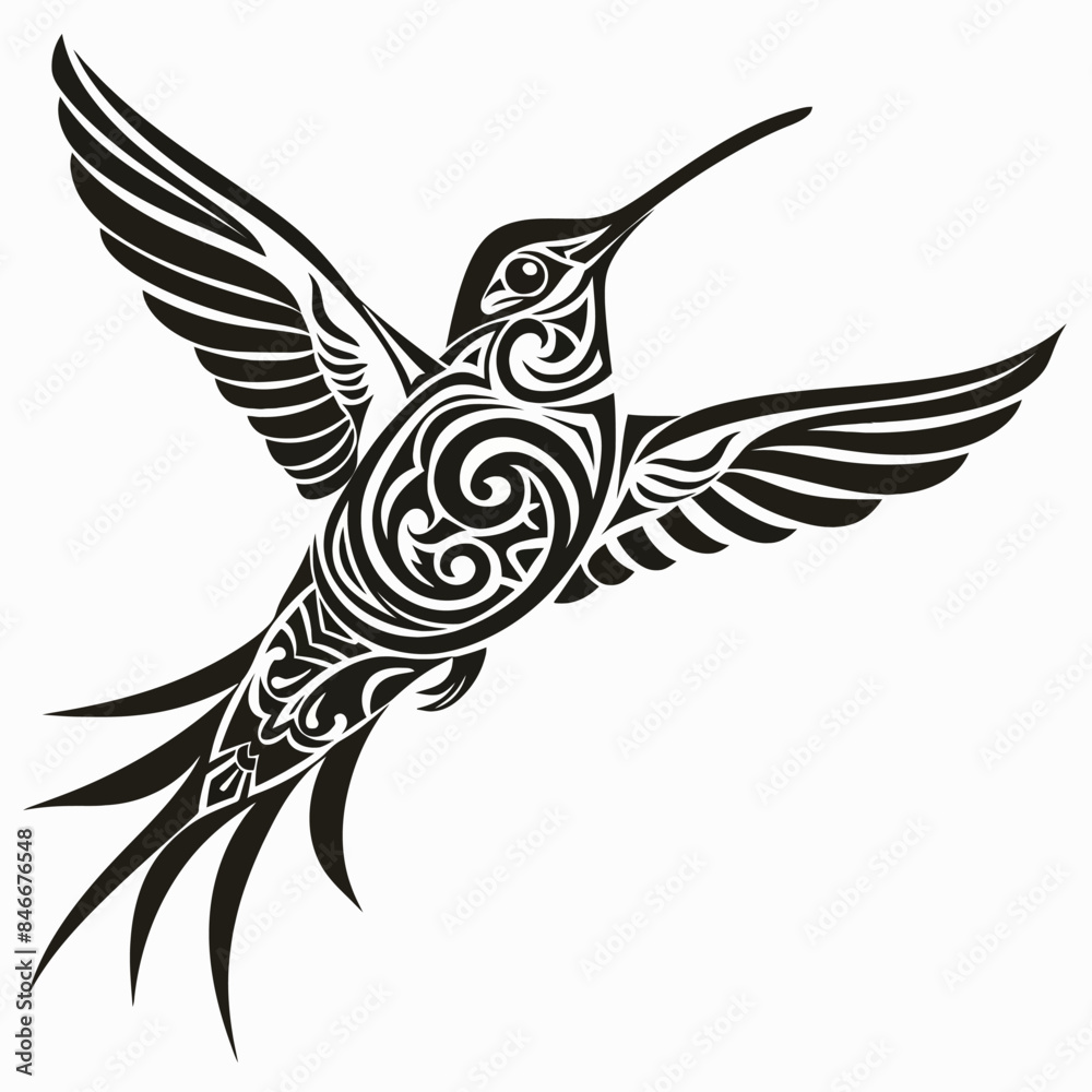 Obraz premium tribal vector hummingbird isolated 