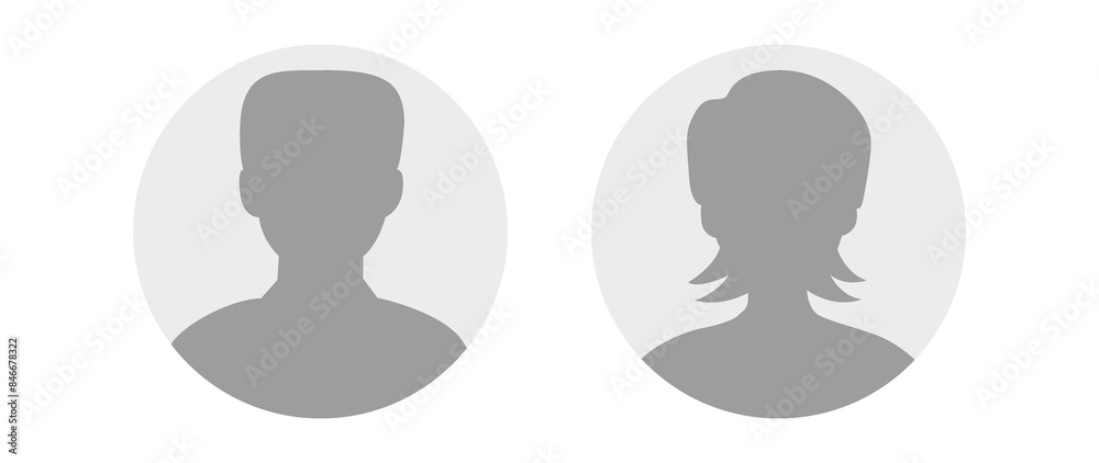 Flat illustration in grayscale. Avatar, user profile, person icon, profile picture. Suitable for social media profiles, icons, screensavers and as a template... Flat illustration in grayscale. Avatar, user profile, person icon, profile picture. Suitable for social media profiles, icons, screensavers and as a template...