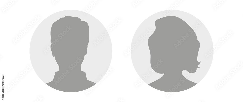 Flat illustration in grayscale. Avatar, user profile, person icon, profile picture. Suitable for social media profiles, icons, screensavers and as a template... Flat illustration in grayscale. Avatar, user profile, person icon, profile picture. Suitable for social media profiles, icons, screensavers and as a template...
