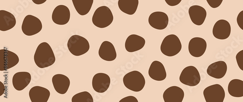 Flat background. Minimalistic brown trendy abstract polka dot pattern on a light background. Perfect for screensaver, poster, card, invitation or home decor..