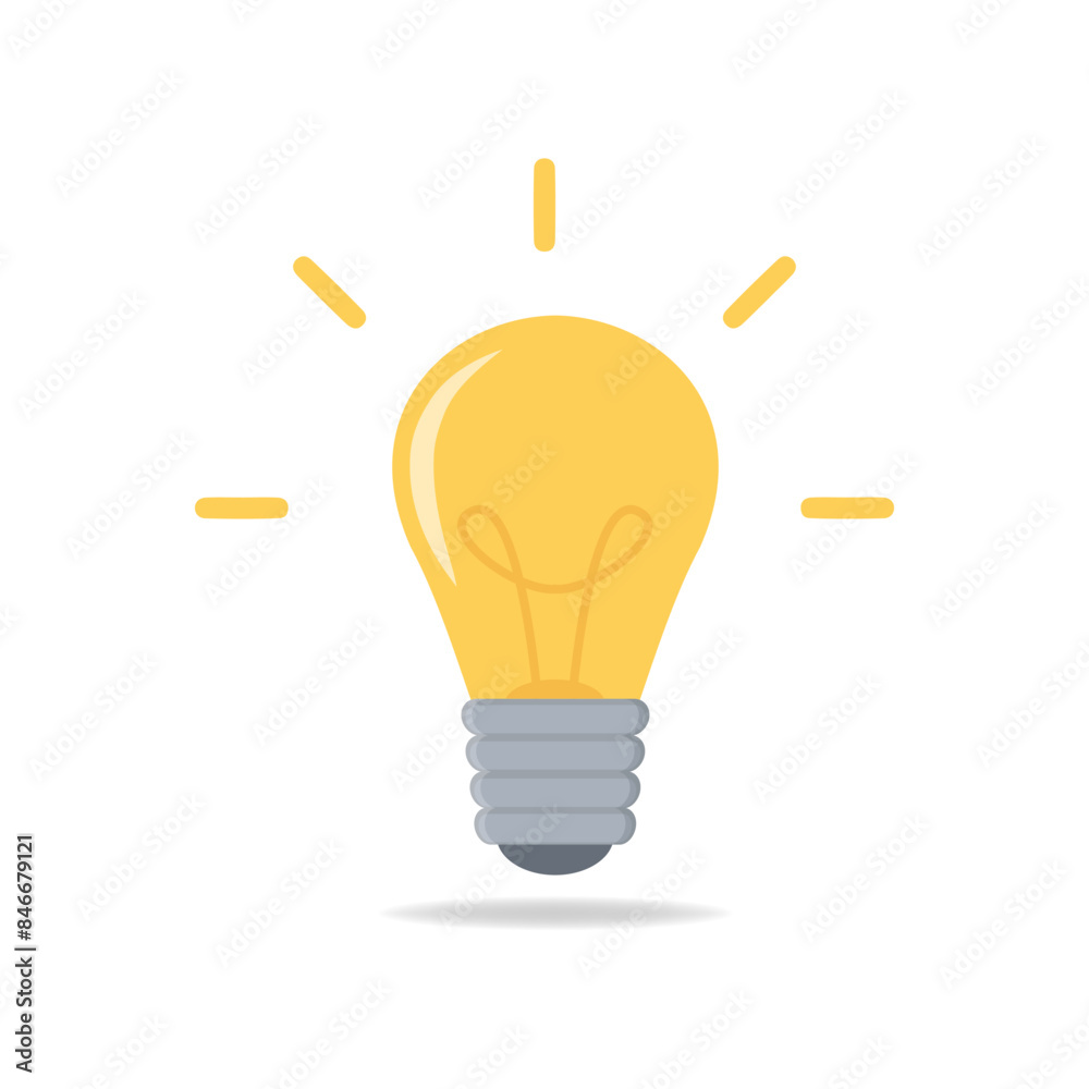 Light bulb flat design vector graphics