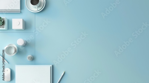 Executive briefing slides on light blue background