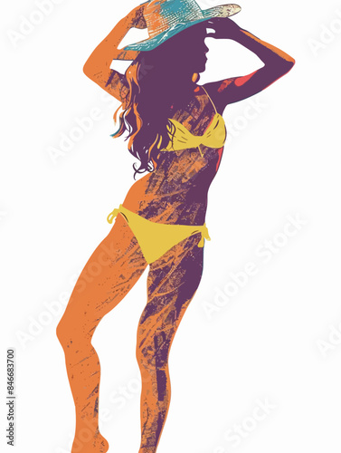 Silhouette Bikini Model