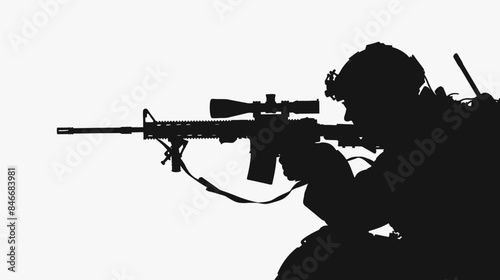 Sniper Targetman Military Silhouette