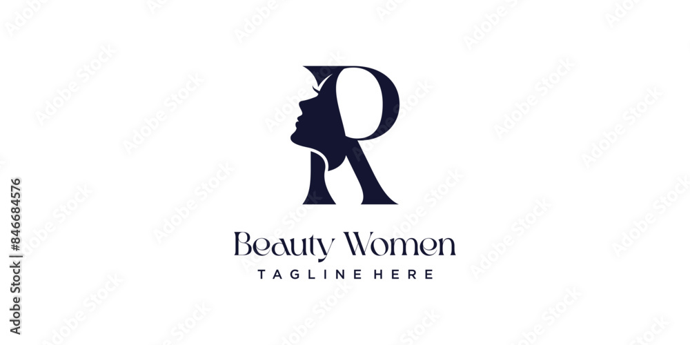 Beauty logo with creative element style premium vector Beauty logo with creative element style premium vector