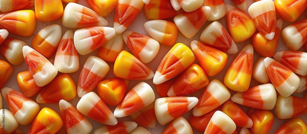 Candy corns in orange white and yellow Candy corns in orange white and yellow