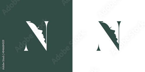 Beauty logo with creative element style premium vector