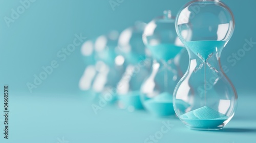 Project timeline on light blue background