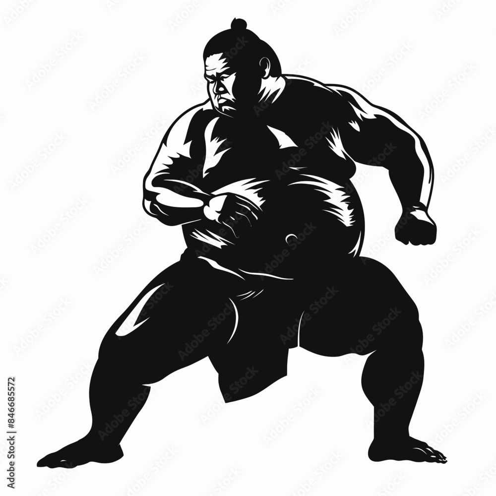 Fototapeta premium Sumo Athlete Silhoutte Illustration