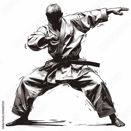 Karate Guy Silhouette in Pose