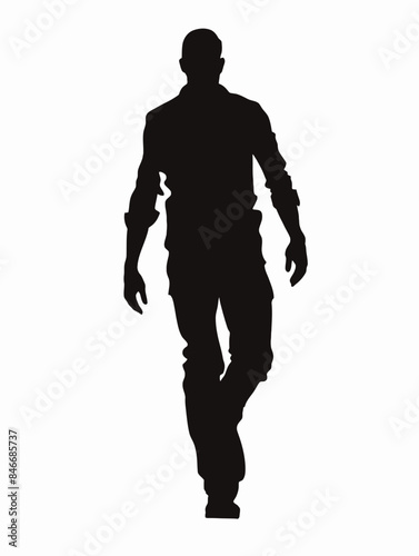 Single Person Man Walk Silhouette