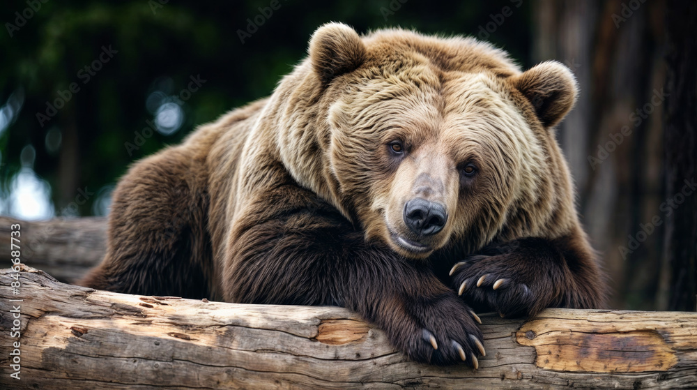 brown bear portrait created with Generative AI technology brown bear portrait created with Generative AI technology