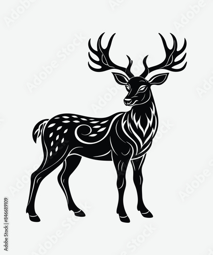 silhouette deer vector illustration