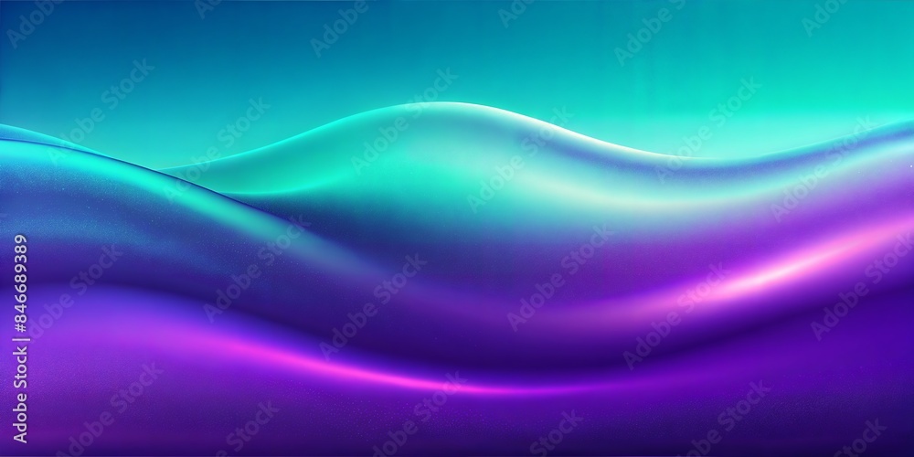 Fototapeta premium grainy gradient background teal blurred wave. Grainy gradient wallpaper color blurred texture wavy 3d header poster banner landing page background design