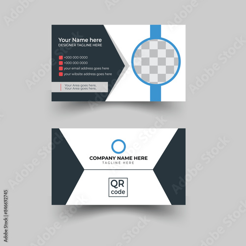 Modern and simple business card design. Visiting card for business and personal use Vector illustration design. Creative and clean corporate business card template.