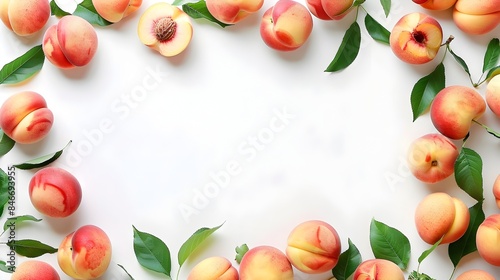 Delectable Peach with Lush Foliage Framing in Ultra High Definition