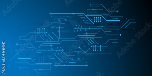 High-tech technology texture circuit board texture. Abstract background electronic printed circuit board, with dot and connection line.