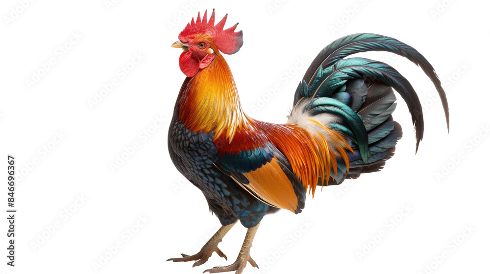 Fototapeta premium Rooster on a transparent background