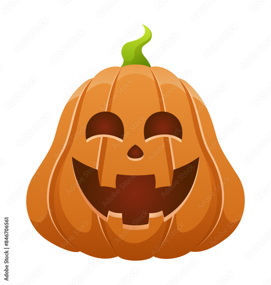 Fototapeta premium Vector Halloween pumpkin isolated on white background