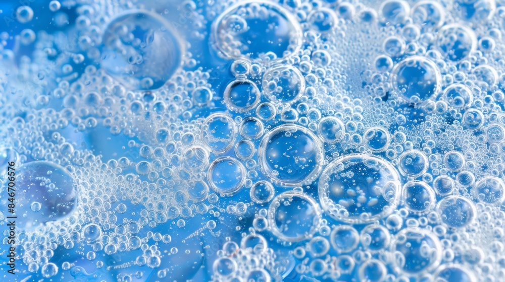 Close-up of translucent soap bubbles in soft blue tones Close-up of translucent soap bubbles in soft blue tones