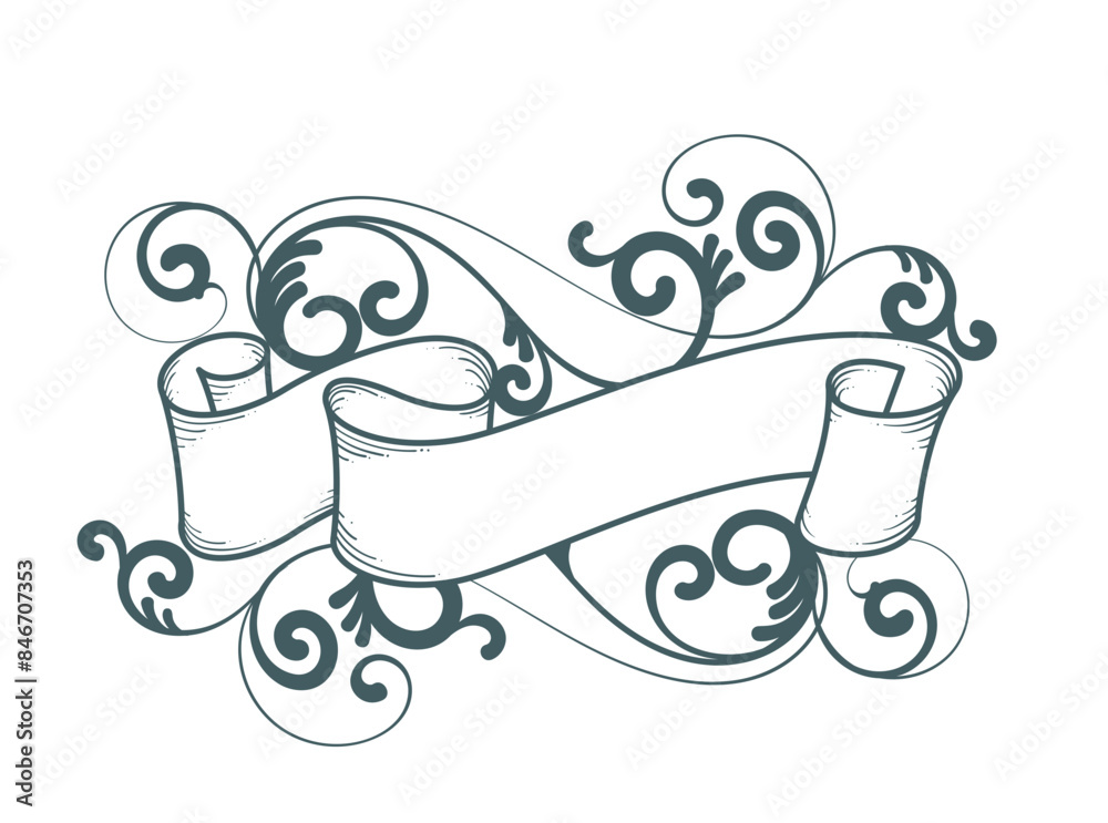 Vintage Banner mit floralen Ornamenten - Vektor