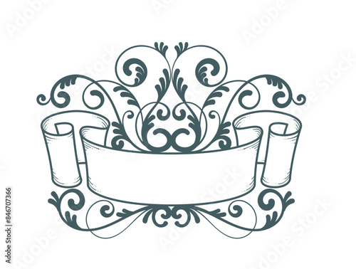 Vintage Banner mit floralen Ornamenten - Vektor