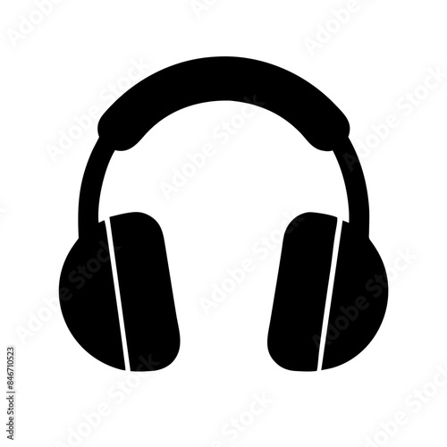 headphone headset audio sound music earphone listen as a simple single icon logo vector illustration, isolated on transparent background