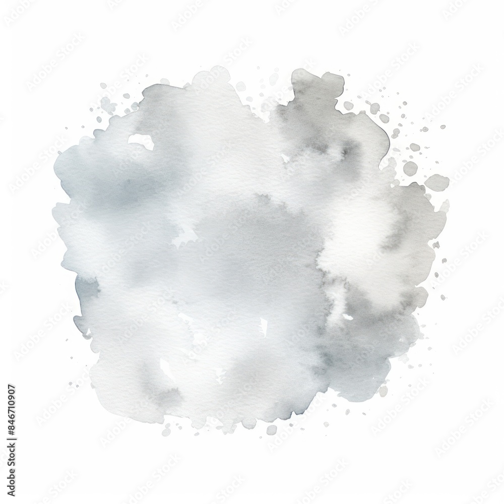light faint watercolor blotches splash splashes set isolated on white background