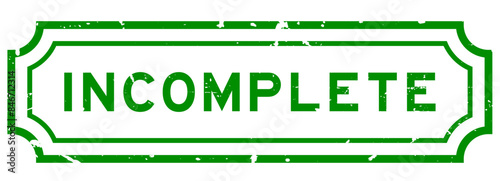 Grunge green incomplete word rubber seal stamp on white background