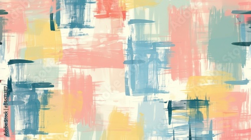 Abstract colorful brush strokes painting
