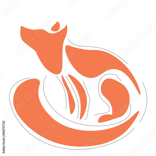 Vector drawing of a fox. Minimalistic