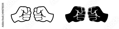 Greeting Fists. Fists Bump. Greeting signs. Hello. Hi symbol. Handshake. Business Vector Icon
