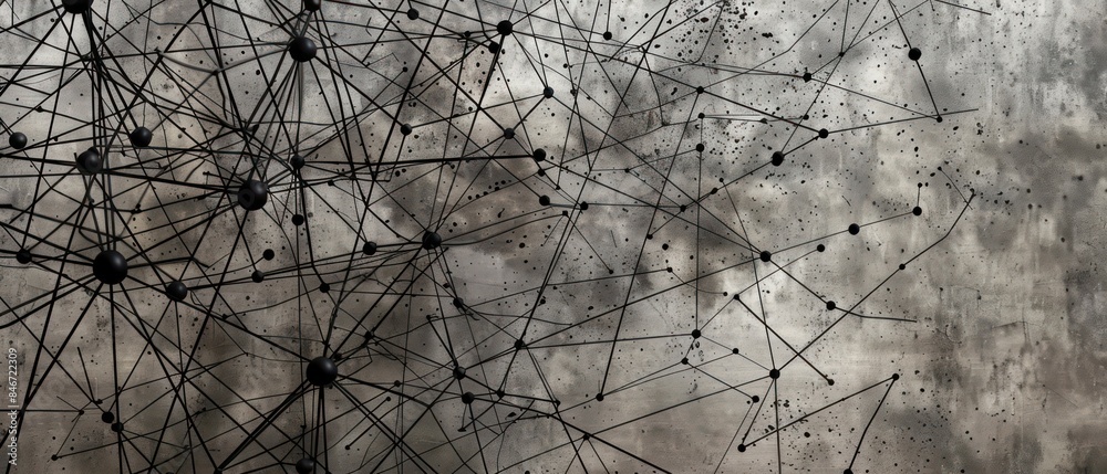 network with interconnecting lines and circles, representing technology and communication network with interconnecting lines and circles, representing technology and communication