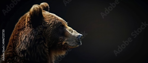 bear, wild and powerful, with dense brown fur, embodies nature's raw strength and danger