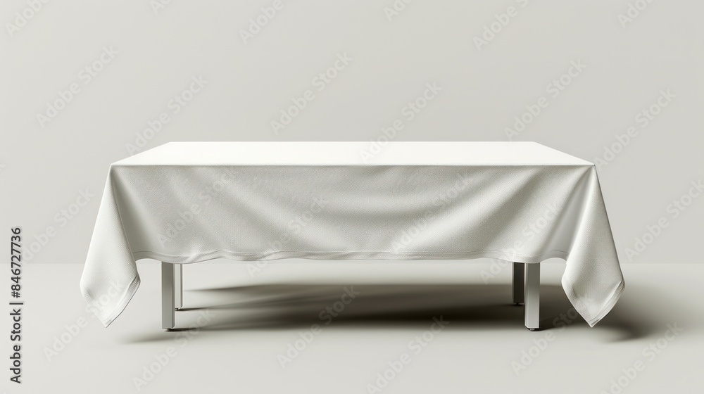 A realistic vector mockup of a tablecloth on a white background, used as a design template A realistic vector mockup of a tablecloth on a white background, used as a design template
