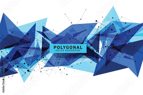Polygonal background with connecting dots and lines