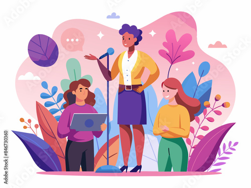 Transgender Person Speaking at a Support Group - Community and Identity Vector Illustration