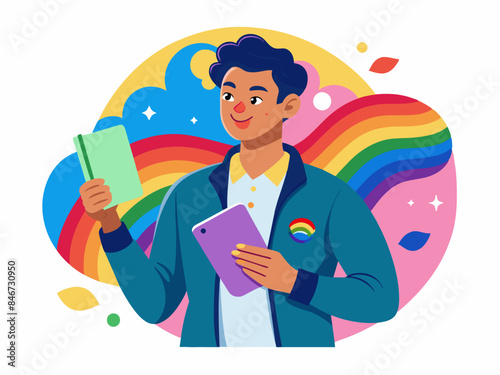 LGBTQ+ Activist Handing Out Flyers - Pride Awareness Campaign