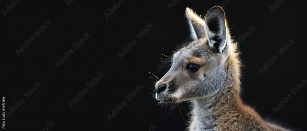 kangaroo looks away against the black backdrop, its silhouette blending into the mysteries of the night kangaroo looks away against the black backdrop, its silhouette blending into the mysteries of the night