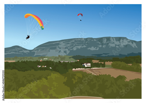 paraglider over the mountains