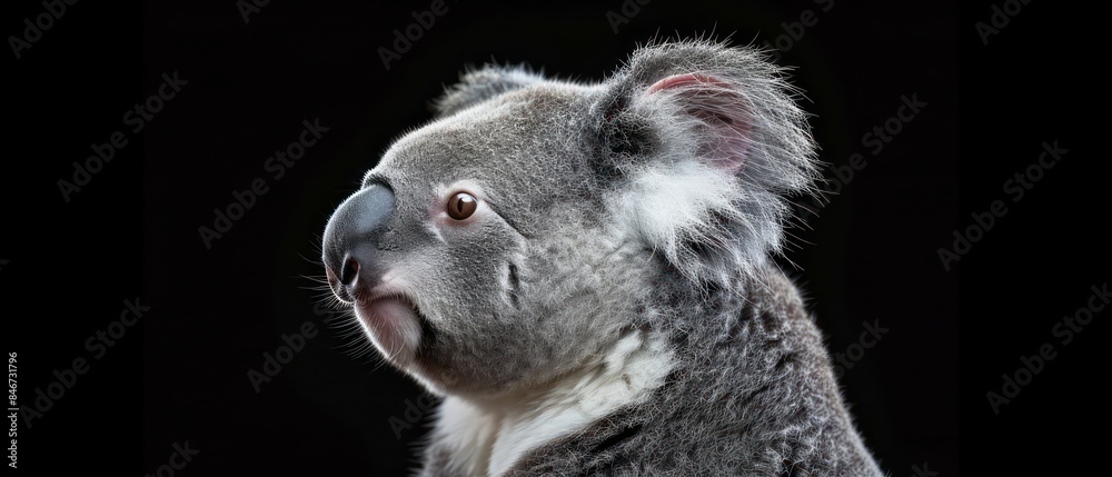 koala looks away against the black backdrop, its silhouette blending into the mysteries of the night koala looks away against the black backdrop, its silhouette blending into the mysteries of the night