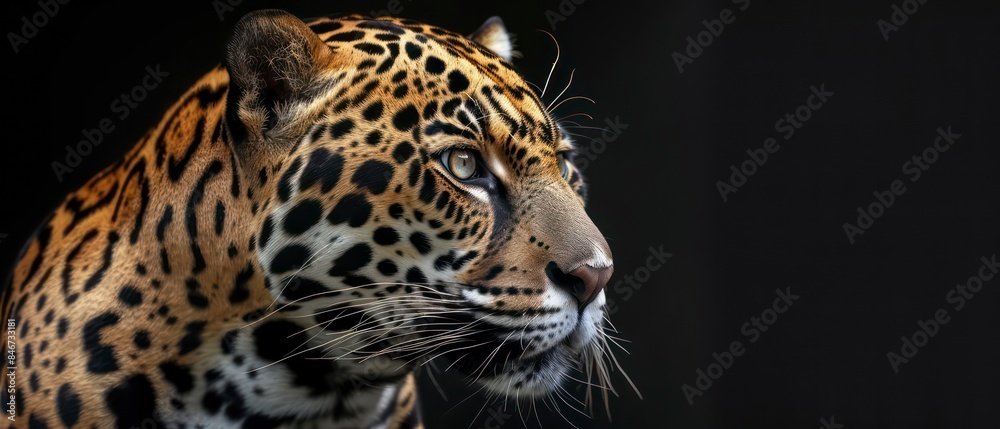 wild cats looking away against a black background wild cats looking away against a black background
