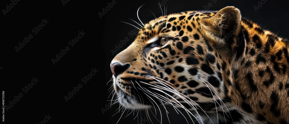 wild cats looking away against a black background wild cats looking away against a black background