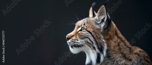 lynx looking away against a black background © STOCKYE STUDIO