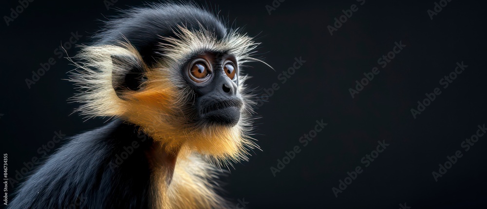 A monkey turns away, its silhouette stark against the darkness, a silent observer of the night