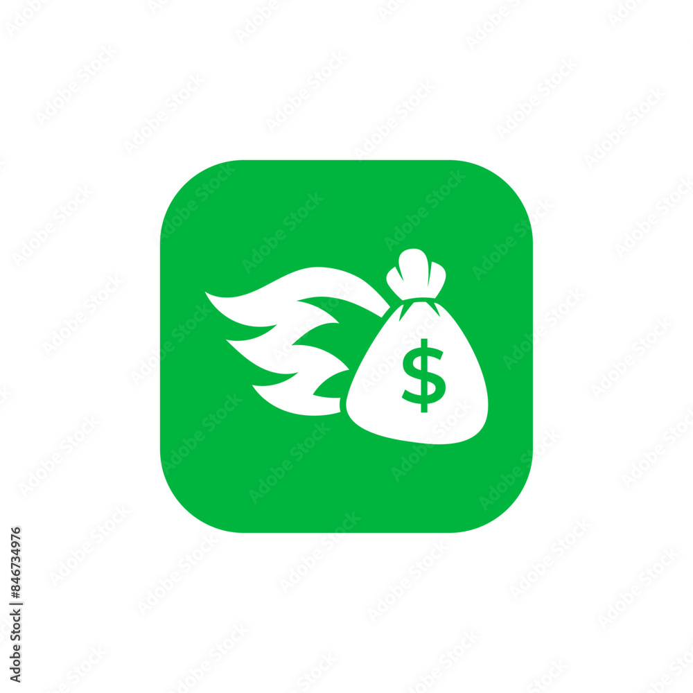 Money bag flat vector icon or logo with dollar logo, for business icon, and payment Money bag flat vector icon or logo with dollar logo, for business icon, and payment